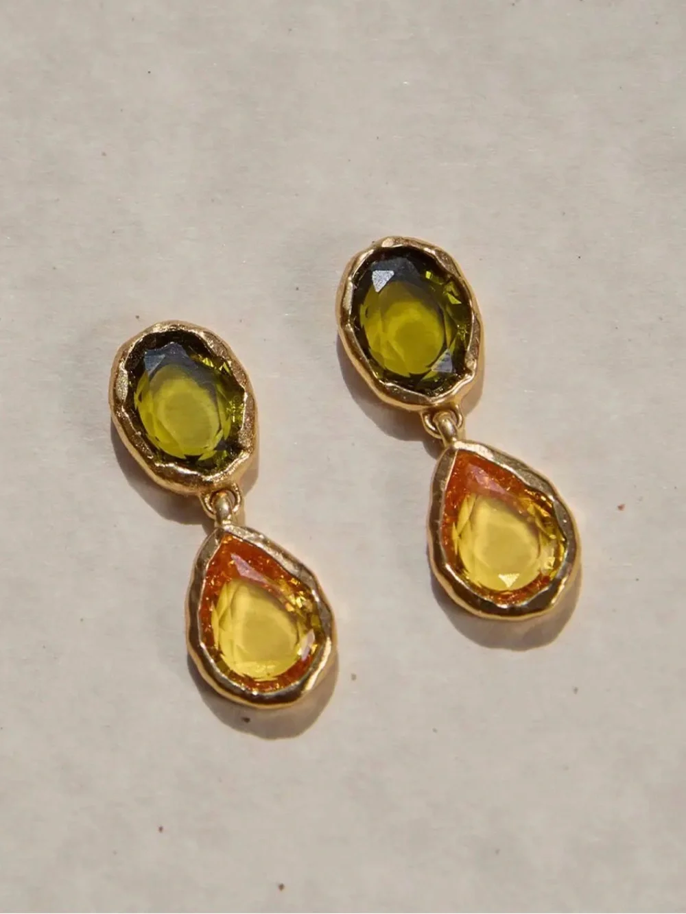 NWT Pedra Earrings | Jewelry Gold Made in Paris Green Yellow Earrings